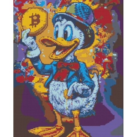Алмазная мозаика "СКРУДЖ МАКДАК С БИТКОИНОМ" 40х50 см