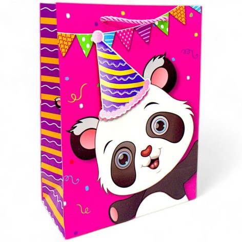 Пакет подарочный (17,5х8,5х23,5 см.), панда