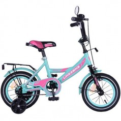 Велосипед дитячий 2-х коліс.12'' 211204(1 шт)Like2bike Sky, бірюзовий, рама сталь, з дзвінком, руч.гальмо, зборка 75%