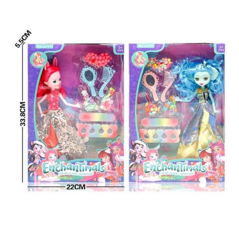 Набір ляльок 2 ляльки, 27 см, шарнірні суглоби, взуття, намистини, аксесуари, в кор. 