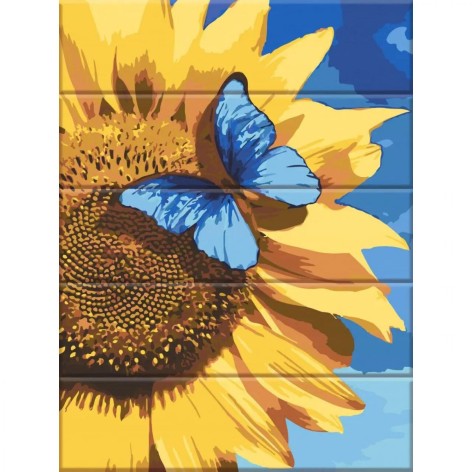 Картина по номерам на дереве "Цвета Украины" 30*40см