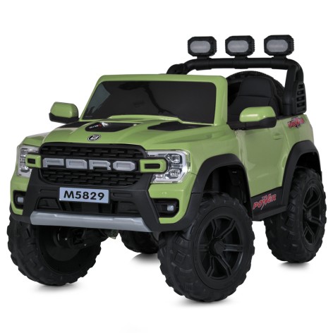 Машинка на пульті дитяча Джип M 5829EBLR-5 (1шт) 2,4G р/к, 1*12V9AH, 4*35W, MP3, SD, USB, BLUETOOTH, APP, EVA, шкіра, музика, світло, зелений