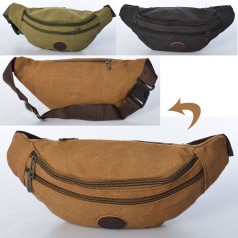 Сумка бананка, 30-13см, на пояс, 2відділення, застежка-молн, мікс кольорів, у п/е 