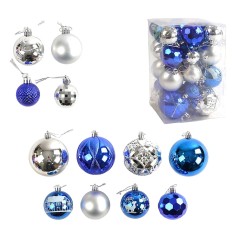 Новорічні ялинкові прикраси MIC 34 штуки кульки у слюді