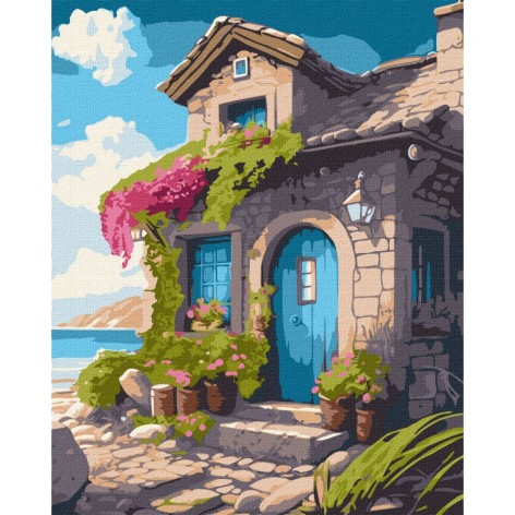 Набор для росписи номеров. "Дом на побережье" 40х50см