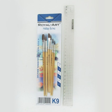 Набор кистей белка 6шт. (2,4,6,10 кругл. 8,12 поск.)