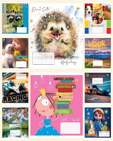 Тетрадь 12 л.линия Твердая ТЕ42107 12ЛВ7 МИКС, 25 шт. в уп. /600/, 10к.