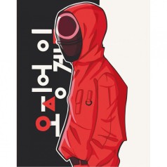 Картина за номерами "Гра в кальмара. Наглядач" 40х50 см