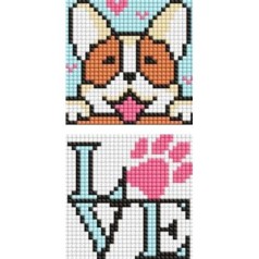 Набір з алмазною мозаїкою на самоклеючій основі "Милий песик" 9x9 см