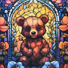 Алмазна мозаїка (не повна викладка) "Чарівне ведмежа" 30х30 см