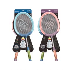 Набор ракеток 2 ракетки, пластиковый каркас, текстильная сетка, мягкая ручка, 2 волана, на листе /24/