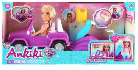 Кукла высота: 13 см, джип, гидроцикл, аксессуары, в кор. /24/