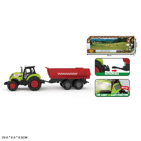 Трактор з причепом батар.,світло,звук,кор. 29*9*8см 