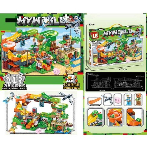 Конструктор 418 деталей, наліпки, кор. 47*32*7см 