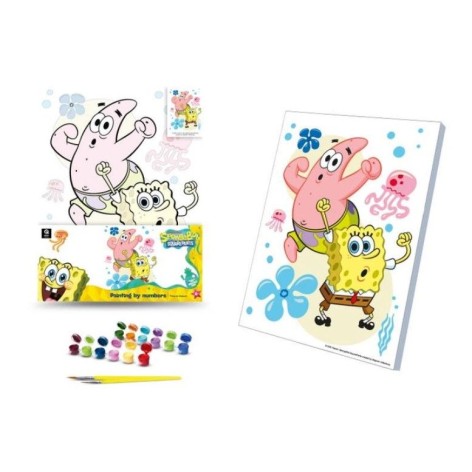 Картина по номерам 30х40 см "Губка Боб: Пора танцевать!"