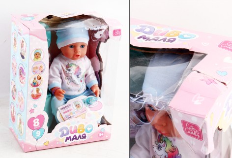 УЦЕНКА 40% Кукла 43см, пьет-какает, горшок, бутылочка, посуда, соска, подгузник, в кор-це, 30-39-18см /6/