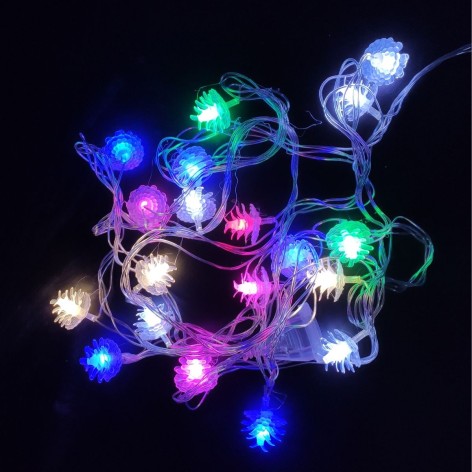 Гирлянда электрическая "Шишки" 20шт 4м LED цветная (20727)