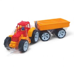 Машинка Трактор BAMS з прицепом, жовто-червоний