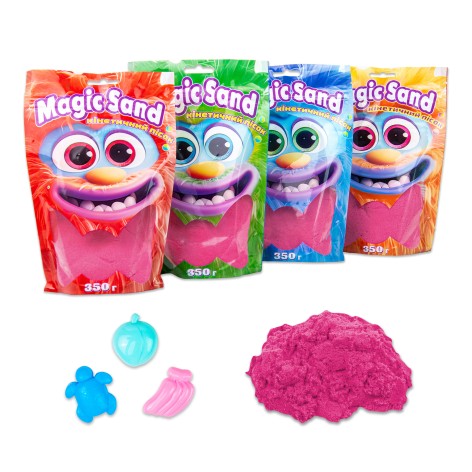 Кинетический песок Magic sand в пакете 39402-8 розовый, 0,350 кг Стратег /40/