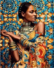 Набор для росписи по номерам Девушка Индии Strateg размером 40х50 см (GS1183)