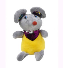 Мишка в блискучій шийній хустці (сірий)