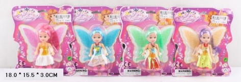 Лялька маленька 4 вида, фея слюда 18*15,5*3см 