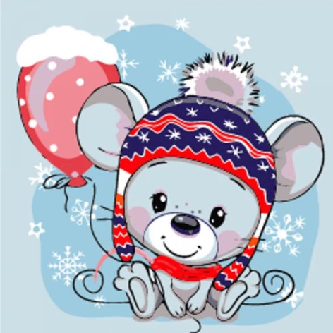 Набор для росписи по номерам Мышка Strateg размером 30х30 см (ES224)