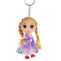 Лялька-брелок у сукні з метеликом, бузковий