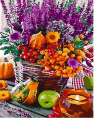 Набір для розпису по номерах Осінній натюрморт Strateg розміром 40х50 см (GS1372)