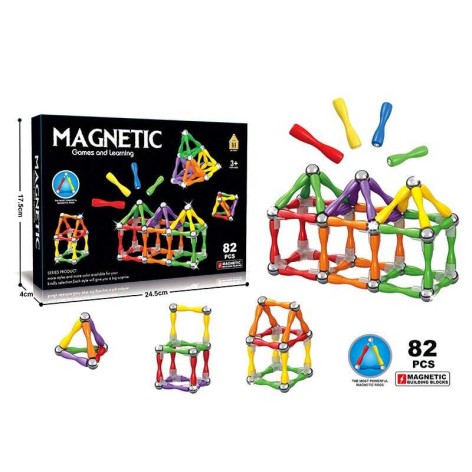 Магнитный конструктор A-Toys 82 детали 3 типа элементов