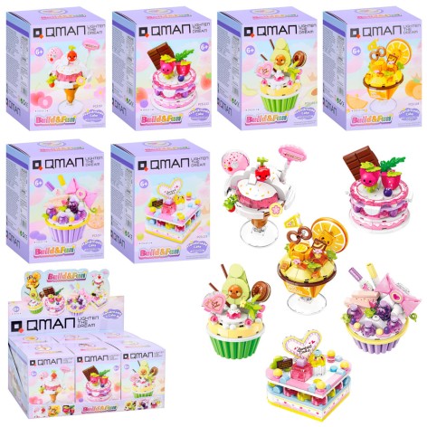 Конструктор Qman солодощі, від 93дет, в кор-ці, (6видів) /8/48/6шт в кор. 28-12,5-16,5см