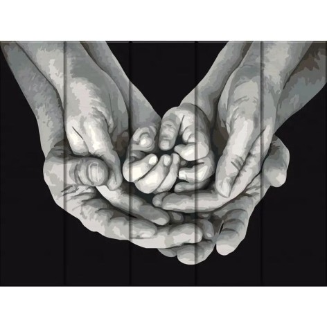 Картина за номерами на дереві "Родина" 30*40см