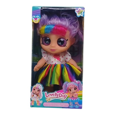 Кукла "Lovely Doll", 22 см (сиреневая) (подсветка, веселая песенка, подвижные части)