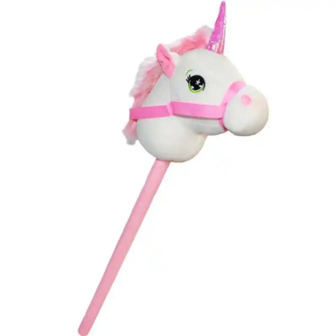 М'яка іграшка конячка-єдиноріг на палці 77 см