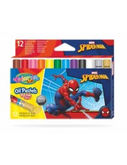 Олівці пастельні масляні 12 кольорів, у пластиковому контейнері Colorino/Spiderman