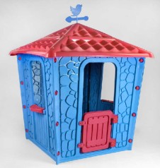 УЦЕНКА 30% Игровой домик Pilsan Stone ГОЛУБОЙ С КРАСНЫМ, р. 1,5м*1,15м, в кор. 