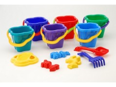 Пес. набір Колокольчик №1 (відро+лопатка+граблі+сито+3паски) ДС /12/
