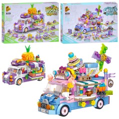 Конструктор магазин на колесах, 2 види (фрукти 551д., кава 528д.), в кор-ці, 38-26-6см 