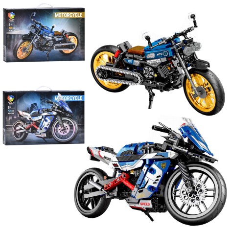 Конструктор мотоцикл, 2 види (426д-31,3см, 409д-29,8см), в кор-ці, 52-35-7,5см 