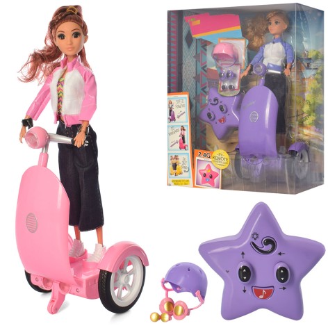 Лялька шарнірна, сігвей, пульт, муз, св, шолом, аксесуари, 2кол, бат, в кор-ці, 30-38,5-14,5см 