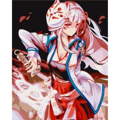 Картина за номерами "Аніме. Дівчина з катаною" 40х50 см