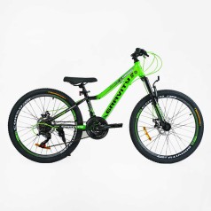 Велосипед Спортивний Corso «GRAVITY» 24" дюйми рама алюмінієва 12’’, обладнання Shimano 21 швидкість, зібран на 75% /1/