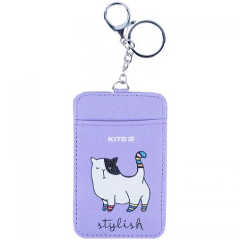 Бейдж з карабіном, бузковий