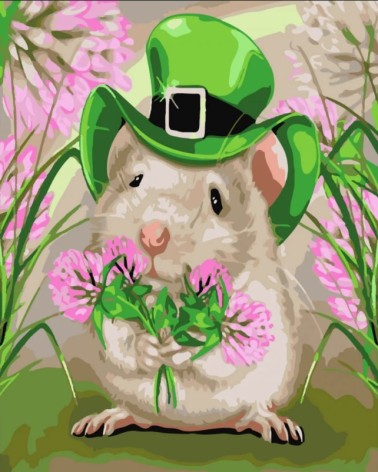 Картина за номерами Хом'як джентльмен Strateg з лаком розміром 30х40 см (SS-6425)