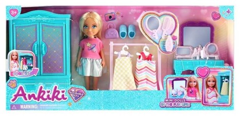 Кукла высота: 13 см, мебель, аксессуары, одежда, обувь, в кор. /48/