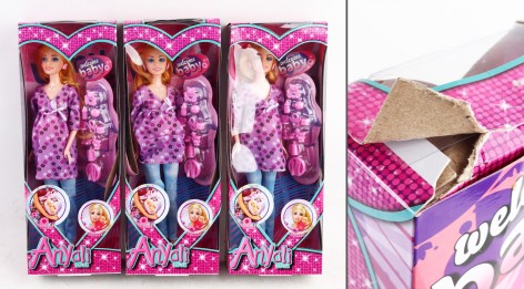 УЦЕНКА 40% Лялька вагітна, 30см, пупс 4см, аксесуари, 2 види, в кор-ці, 12-32,5-6см /40/