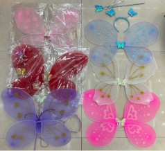 Крылья подсветки, волшебная палочка, обруч, высота крыльев на резинках 40см, п/э, МИКС 