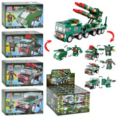 Конструктор військовий транспорт, від 43 дет, (4 види) /12/240/20шт в кор. 27-21,5-17см