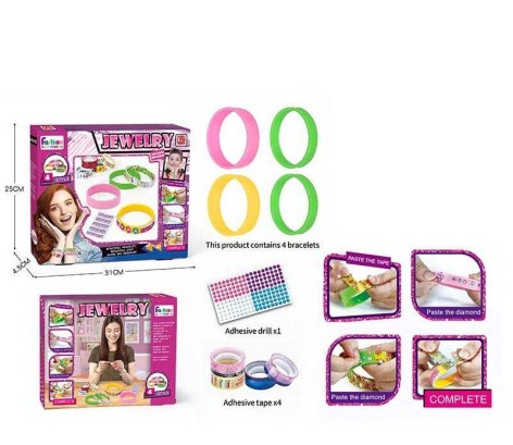 Набір браслетів 4 основи, клейкі стрічки, стрази, в кор. /60-/2