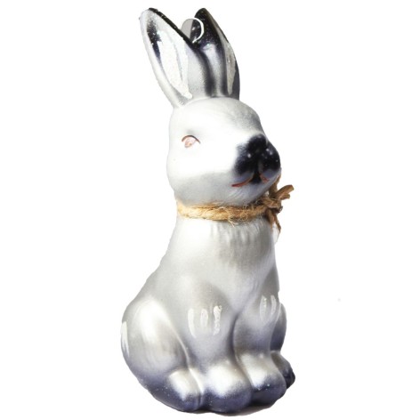 Ялинкова іграшка Зайчик сріблястий